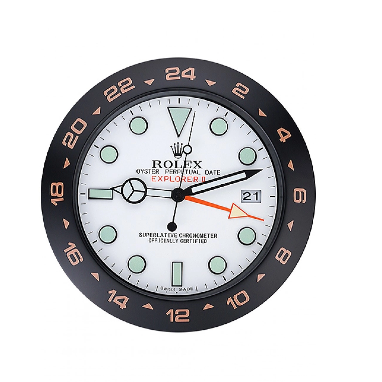 Aaa replica Wall Rolex II Black-Orange 622479 Explorer Clock 0611